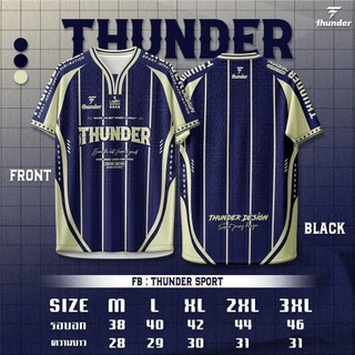 THUNDER คอวาย01 เสื้อกีฬาพิมพ์ลาย ทันสมัย