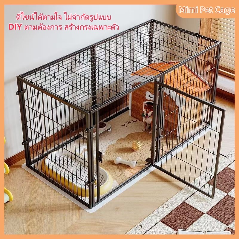 กรงสัตว์เลี้ยงและสัตว์ปีกสำหรับนอกบ้าน ป้องกันหนีออก มุมตรง พร้อมหลังคา แข็งแรงทนทาน