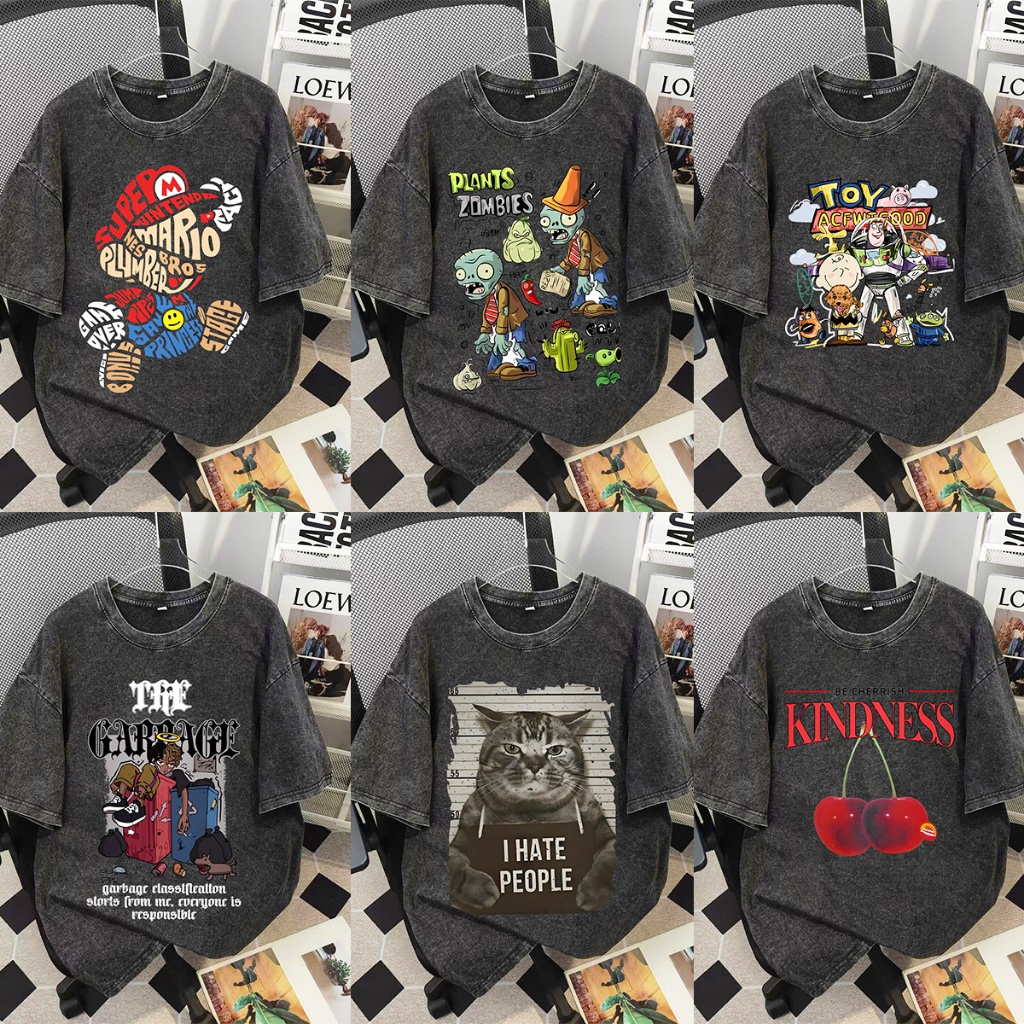 ไซส์ M-5XL มีหลายไซส์ให้เลือก ผ้าคอตตอน 100% เสื้อยืดฟอกขาว เสื้อยืดผู้หญิง เสื้อยืดผู้ชาย ใส่ได้ทั้งชายและหญิง พิมพ์สกร