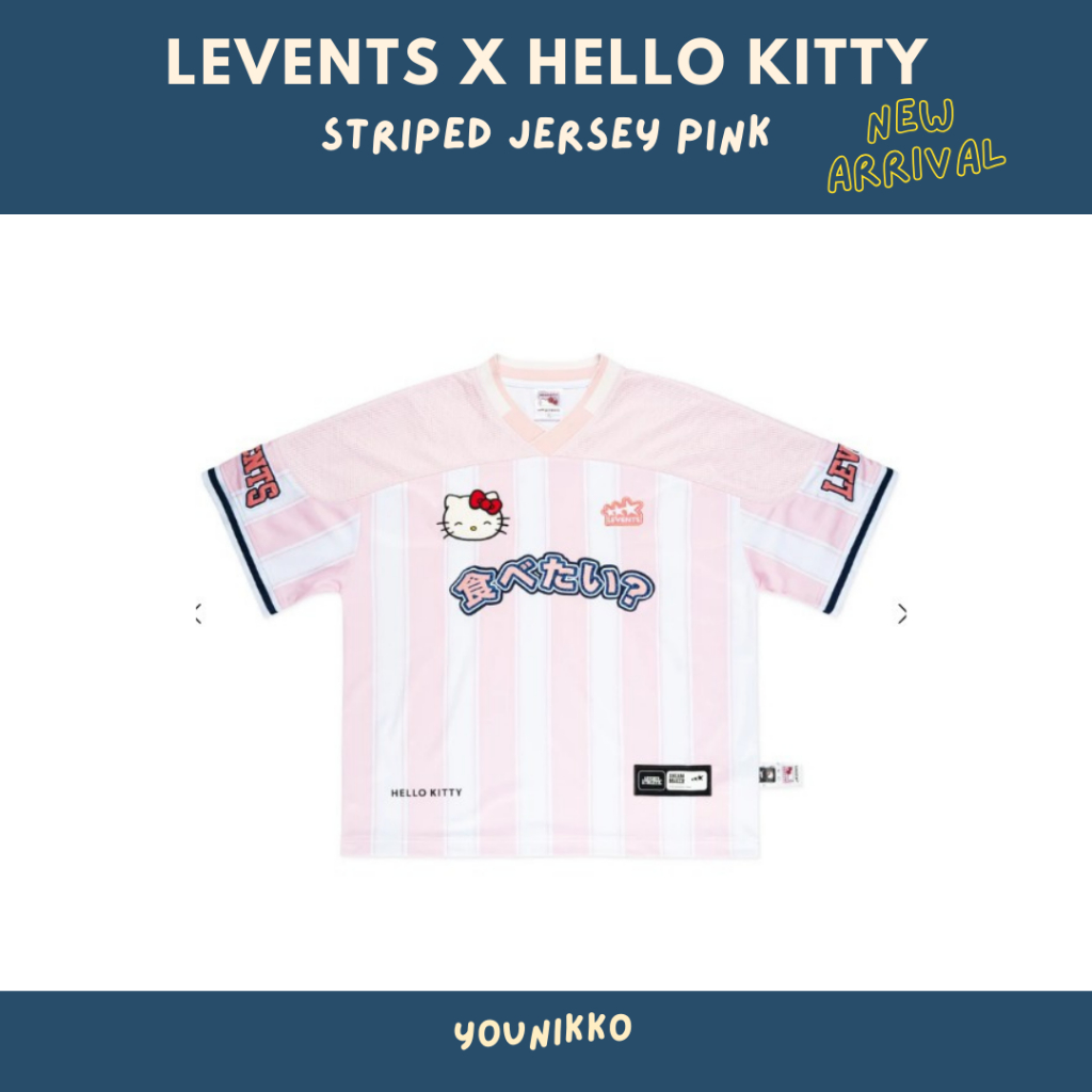(พร้อมส่ง 7 เม.ย.) NEW Levents x Kitty เสื้อ striped pink jersey