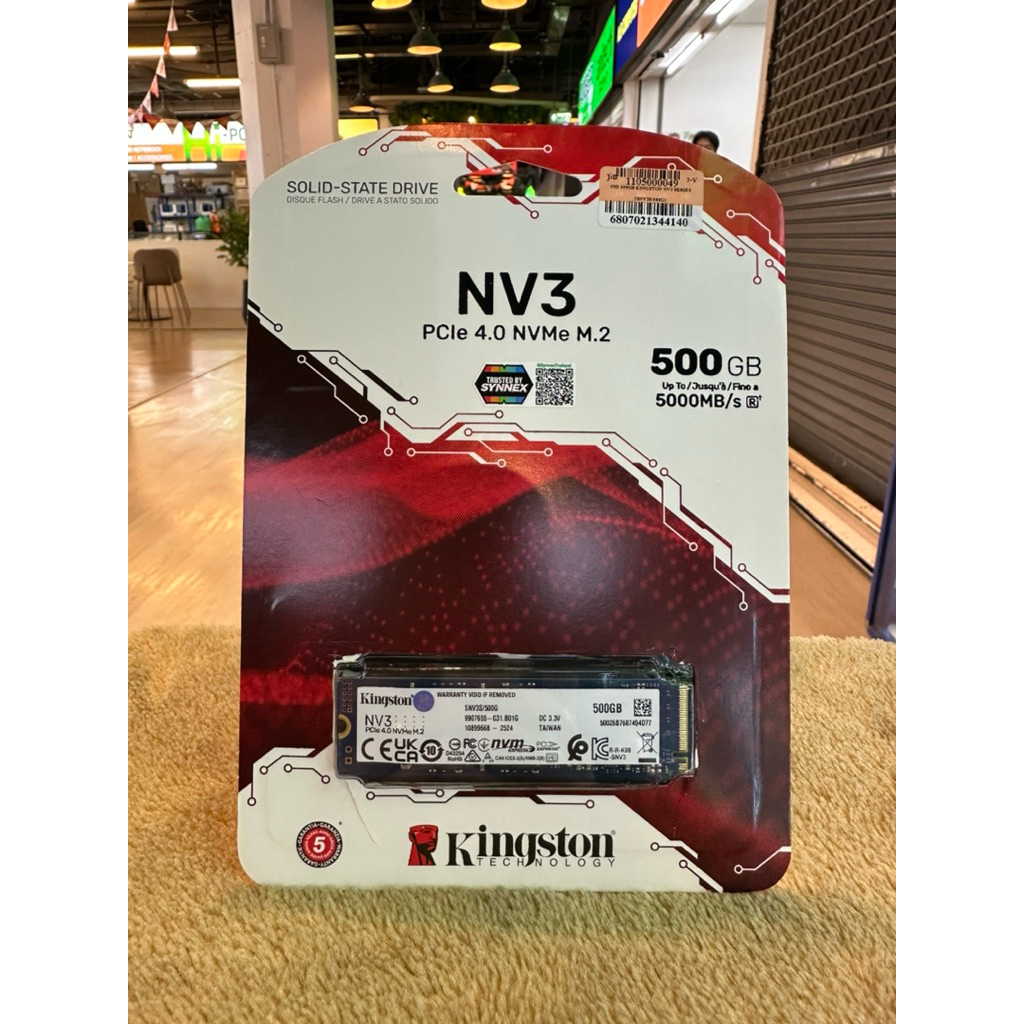 500 GB SSD (เอสเอสดี) KINGSTON NV3 - PCIe 4x4 NVMe M.2 2280 (SNV3S/500G)