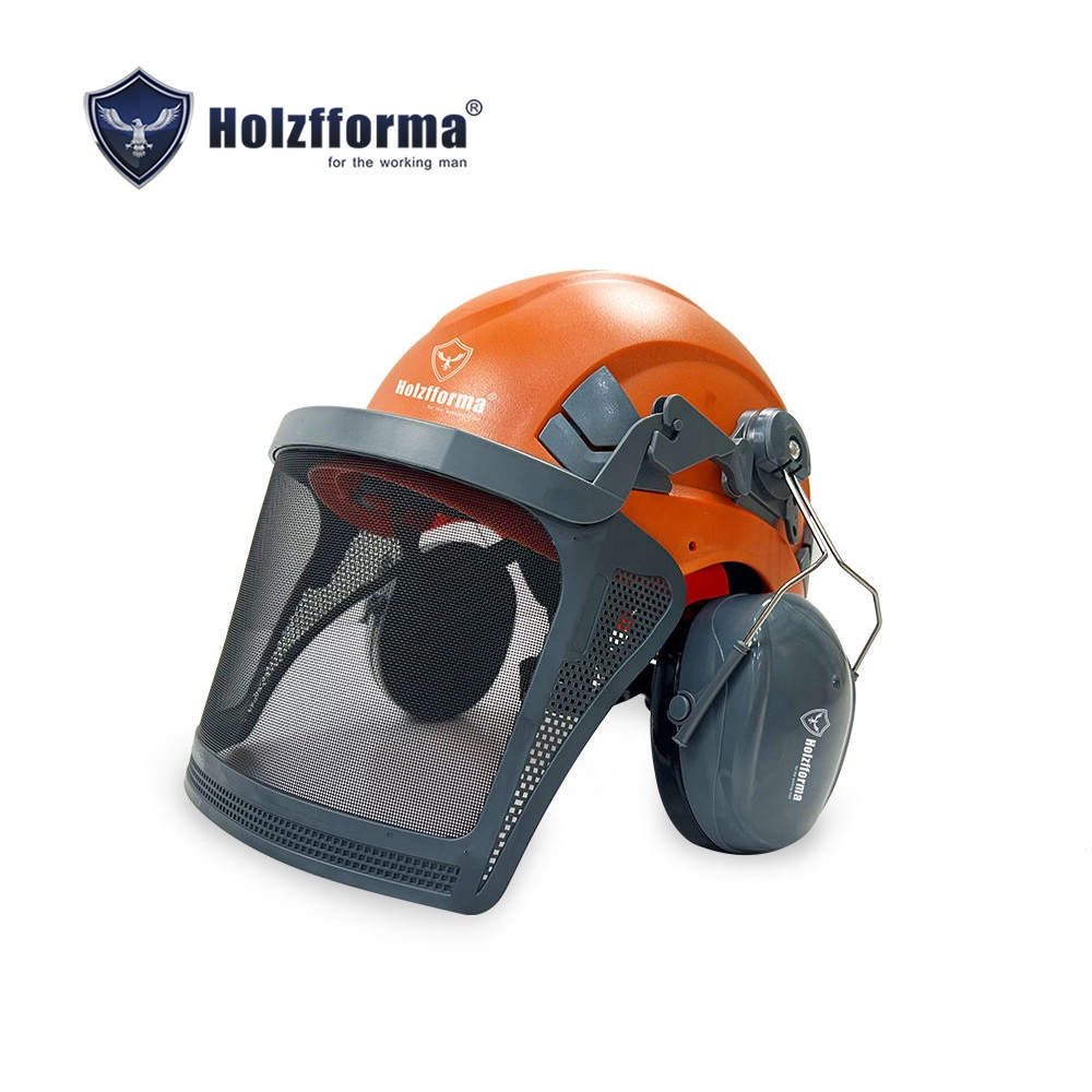Holzfforma หมวกนิรภัยพร้อมที่ครอบหู หน้ากากตาข่ายโลหะแบบ Full Set (HF10102)