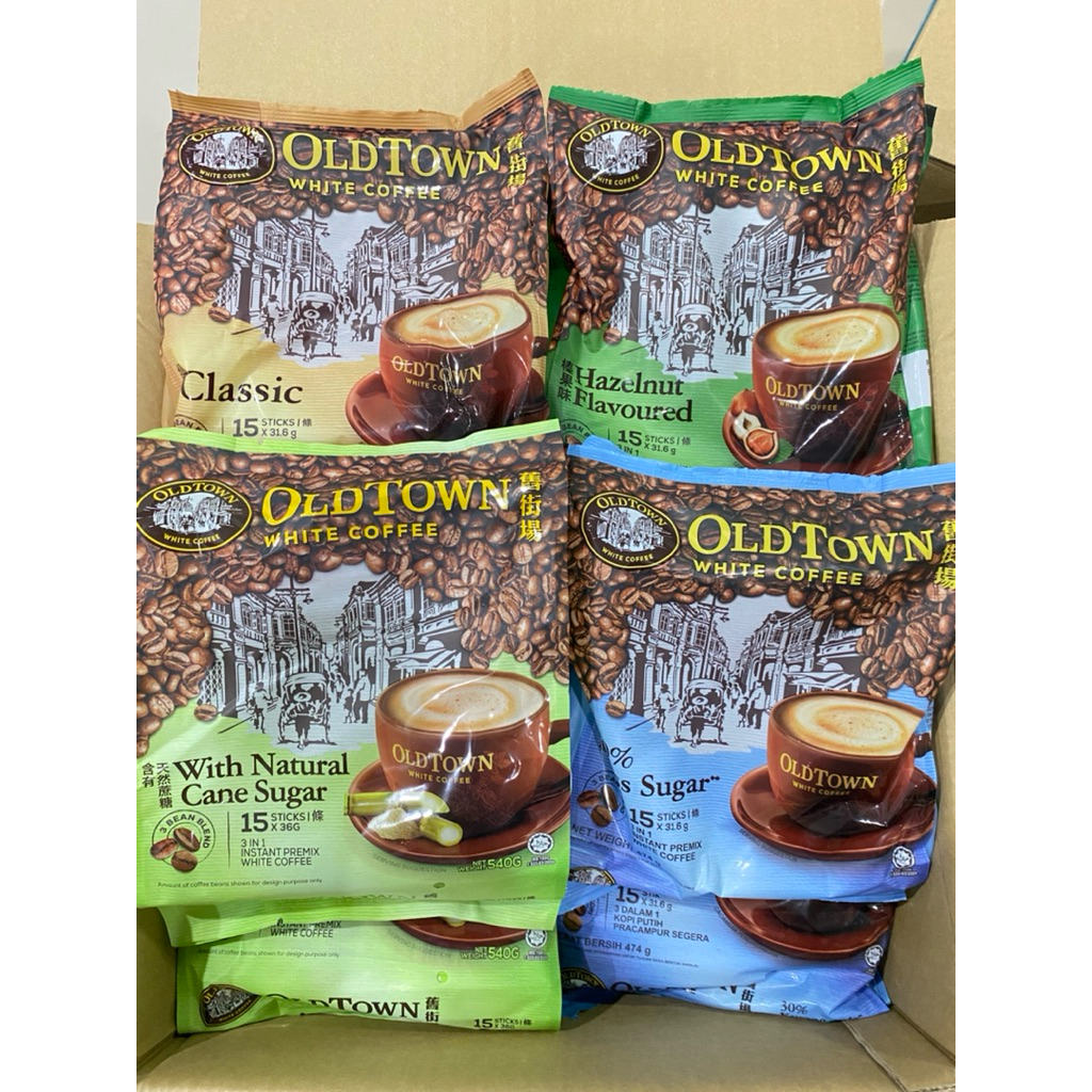 ++พร้อมส่ง!++☕️กาแฟ Old Town 3 in 1 รสชาติหลากหลาย เลือกได้ตามใจ 1 ถุง มี 15 ซอง