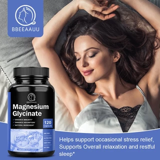 Magnesium Glycinate 200mg 120pc ；Vitamin D ；Vitamin B6 บรรเทาอาการปวดขา คุณภาพการนอนหลับ สุขภาพหัวใจ✨