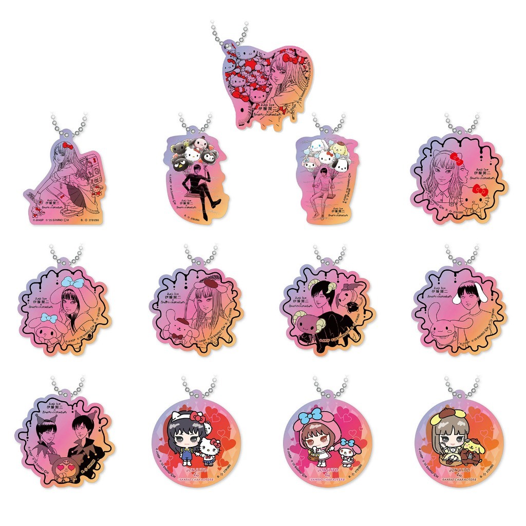 แยก Junji Ito x Sanrio Characters Acrylic Charm Capsule Gashapon กาชาปอง Kitty Keychain พวงกุญแจ
