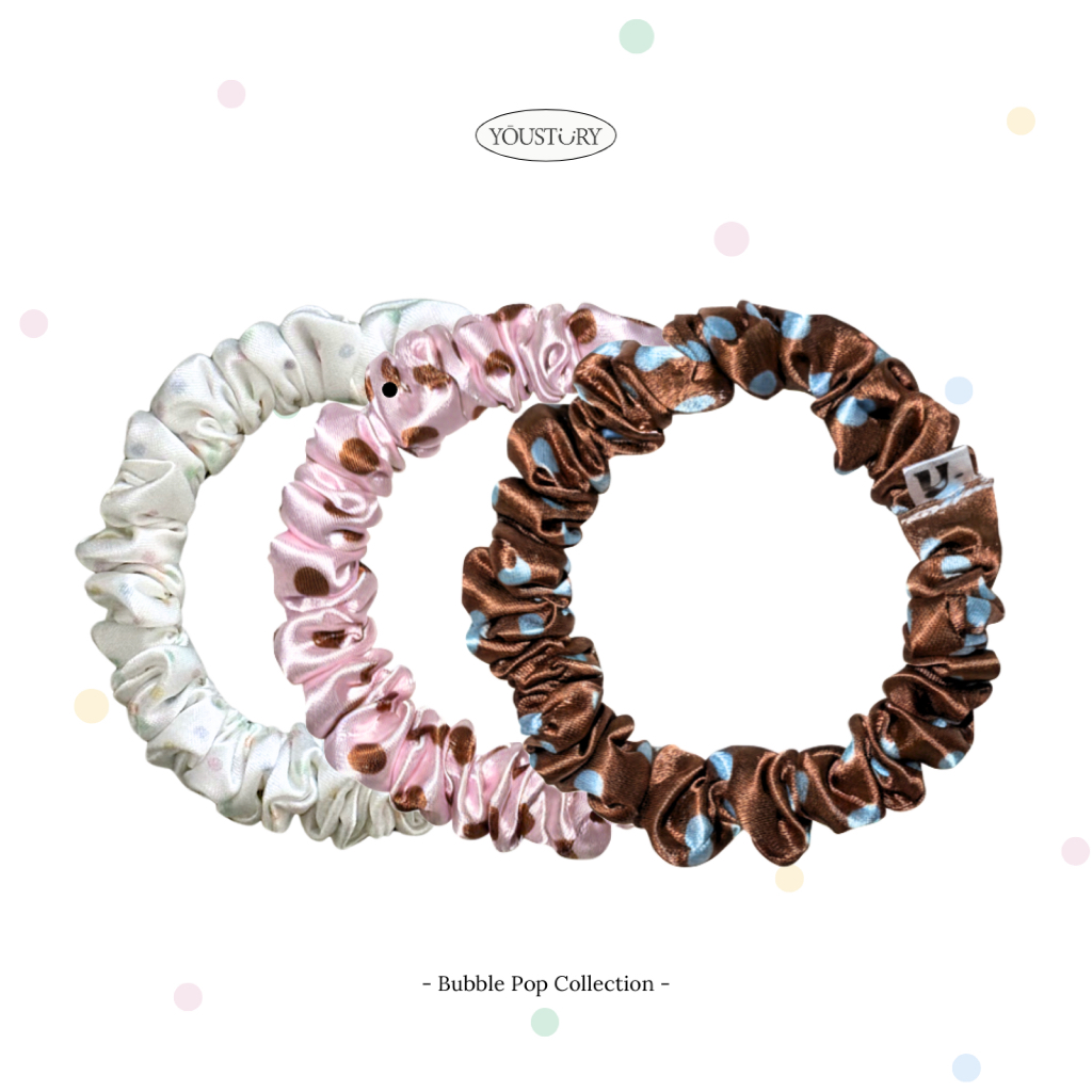 โยวสตอรี - Bubble Pop (3 แบบ) - ยางรัดผมพร้อมส่ง ยางมัดผมพร้อมส่ง ยางมัดผม ยางมัดผมซาติน ยางรัดผม
