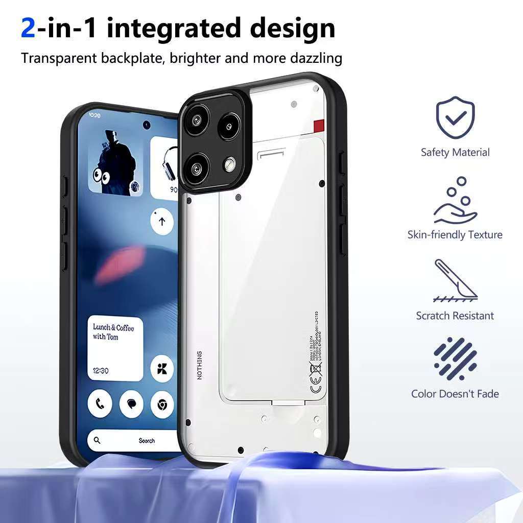 Nothing Phone(3a)Lite 5G(ส่งในไทย)เคสกันกระแทกขอบสีหลังใสNothing Phone(3a)Liteตรงรุ่น