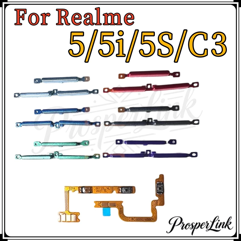 สําหรับ OPPO Realme 5 5i 5S C3 C3i ปุ่ม Flex บน/ปิดปุ่มสวิทช์ด้านข้าง Key Volume Up Down Flex สายโทรศัพท์มือถือ Part