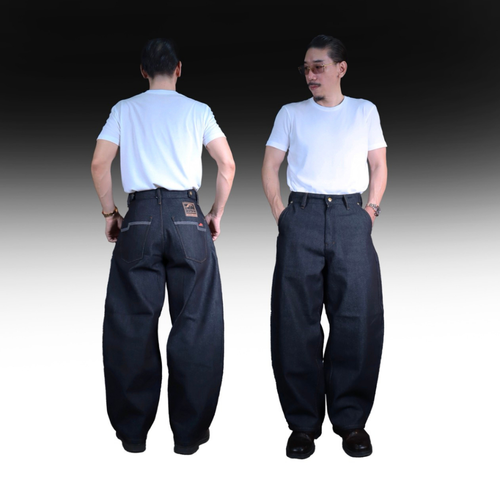 SUP105 (B) กางเกงยีนส์ผู้ชาย 14oz Unsanforized Denim Balloon Barrel (Gasoline & Garage) ปั๊มน้ำมันแก๊สโซลีน(SUP)