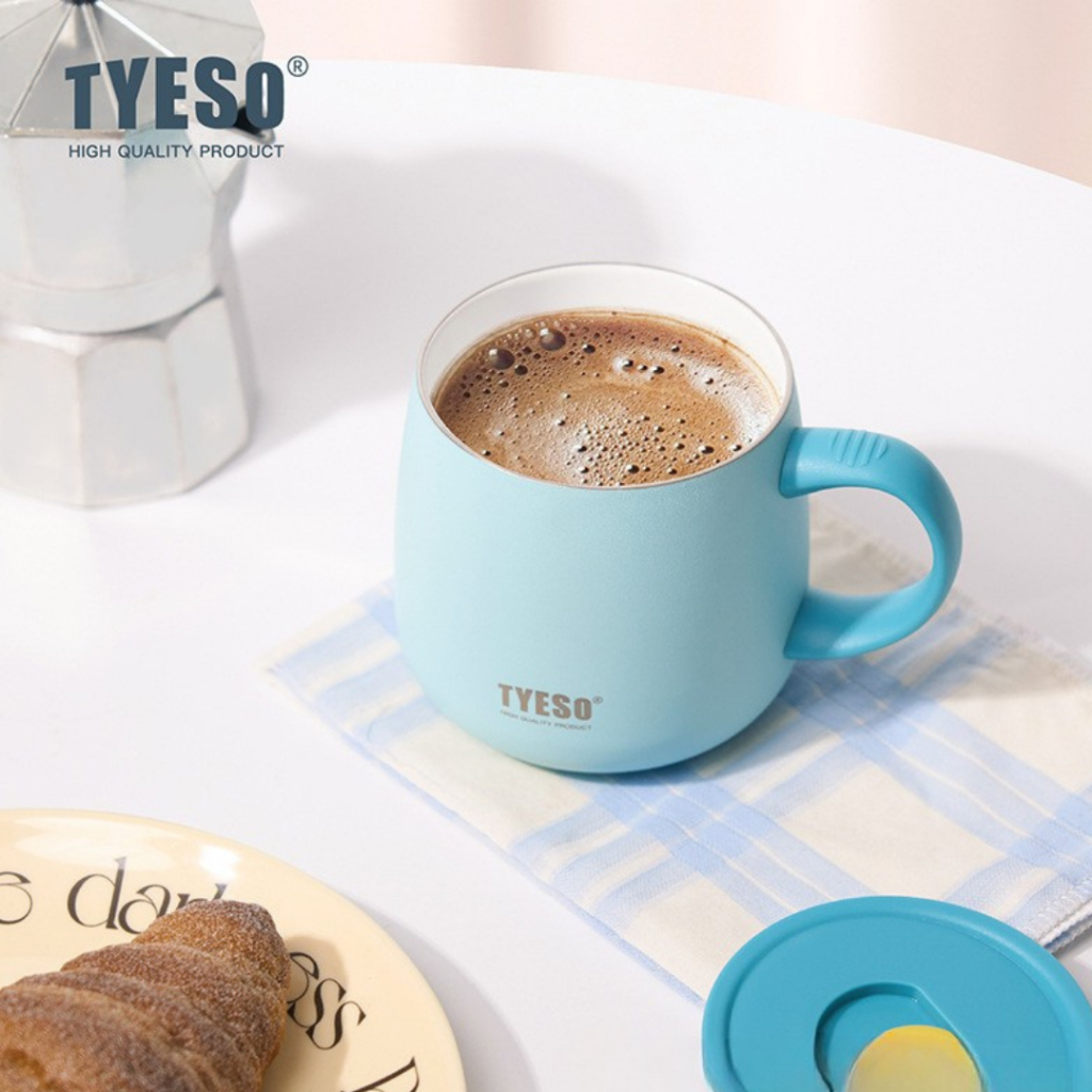 Tyeso แก้วสแตนเลสเคลือบเซรามิก แก้วเก็บความเย็น ขนาด355ml. พร้อมส่ง