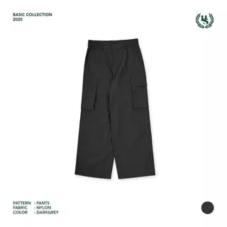 Highschool Basic Collection : Routine Nylon Cargo Pants - กางเกงคาร์โก้ขายาวผ้าไนลอน - BTB36715