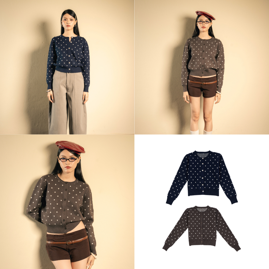 EVERYDAY - Petit Dot Cardigan เสื้อคาร์ดิแกนลายจุด