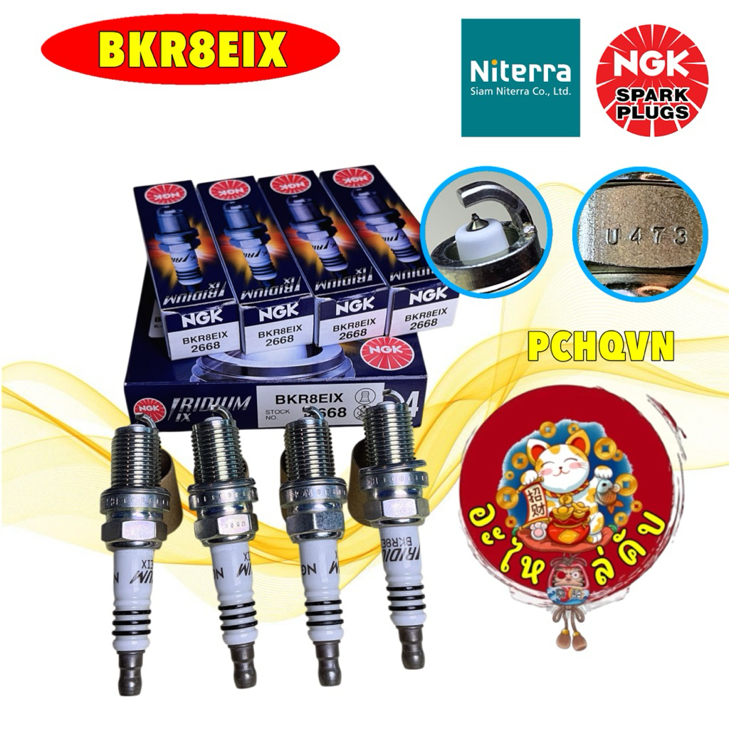 อะไหล่คับ หัวเทียนเข็ม NGK irridium HONDA TOYOTA  หลายรุ่น รหัส BKR8EIX (2668)  (ชุด 4หัว) แท้ 100%