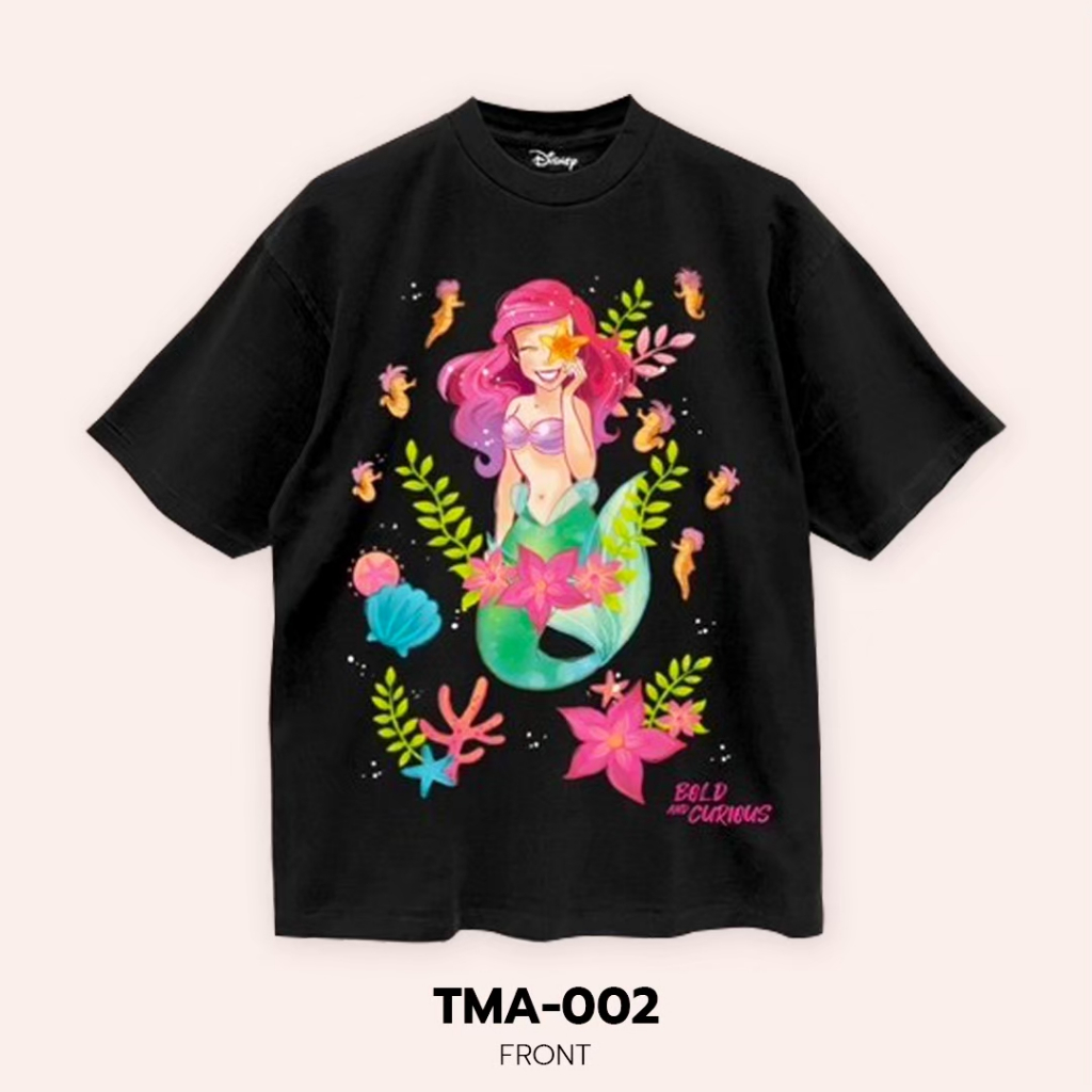 Power 7 Shop เสื้อยืดการ์ตูน The Little Mermaid ลิขสิทธ์แท้ DISNEY งานวินเทจฟอกเฟด (TMA-002) — صورة 2