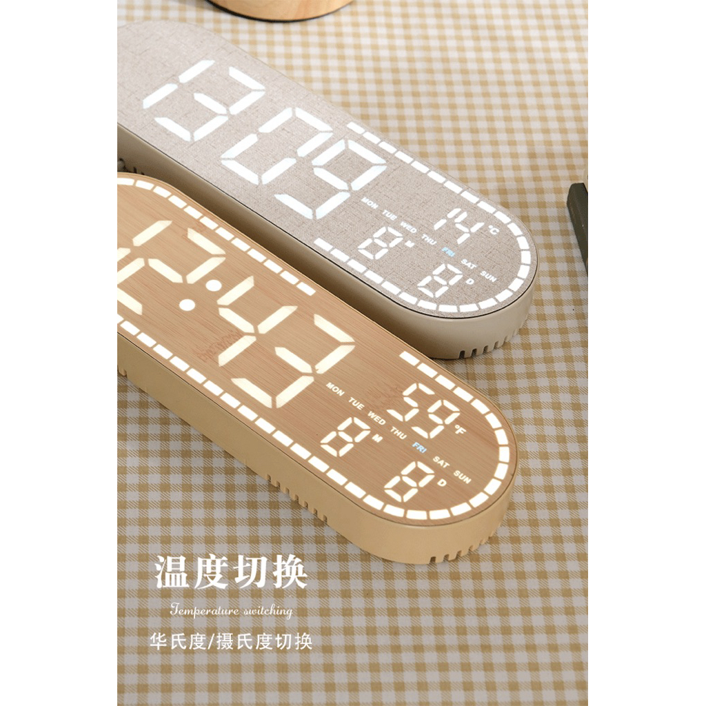 พร้อมส่งของขวัญวันเกิด พร้อมส่งนาฬิกาปลุกดิจิทัลอิเล็กทรอนิกส์ ปรับความสว่างได้ 4 ระดับ วันที่ อุณหภูมิ แบบเสียบไฟ - รูปที่ 4