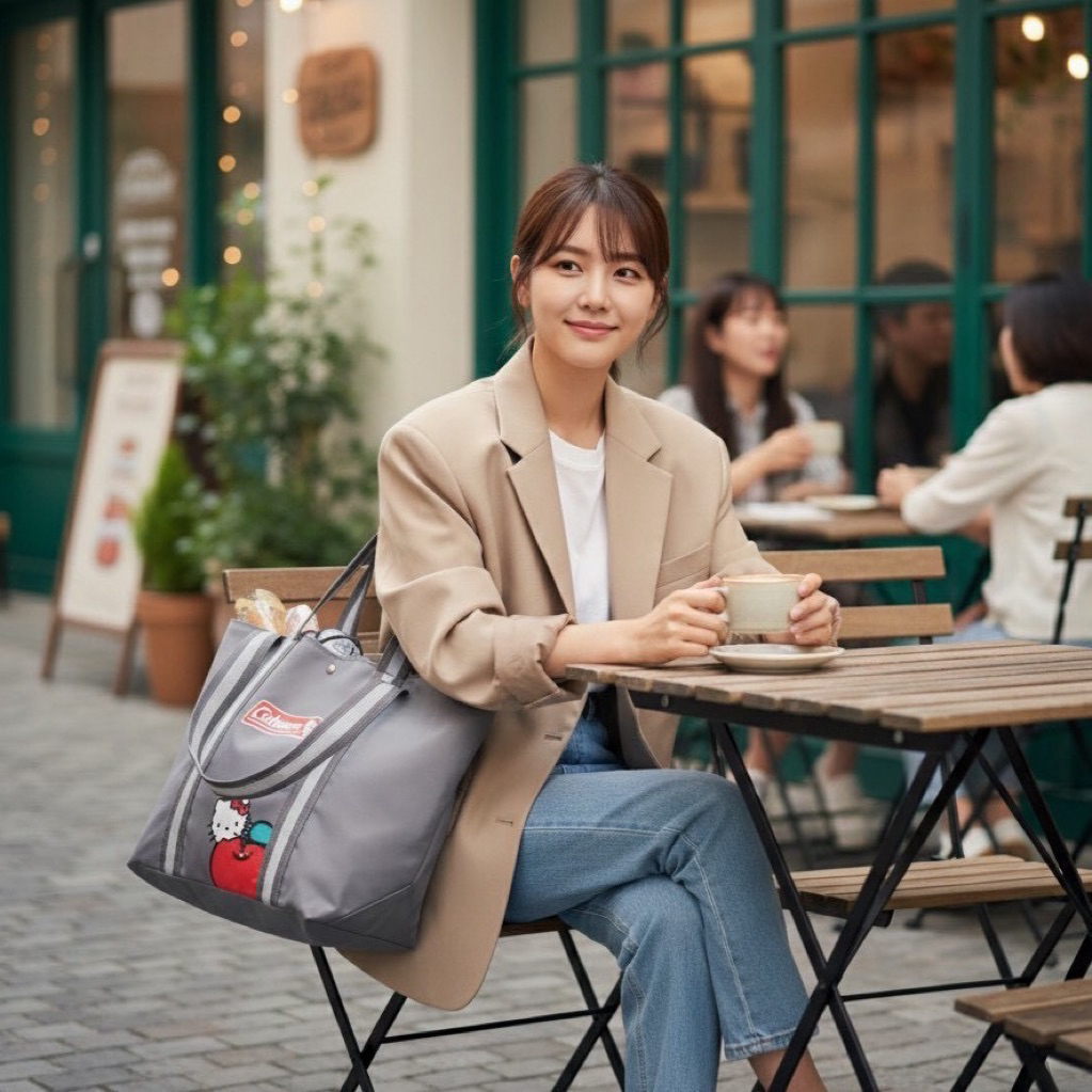 กระเป๋าคิตตี้เทา 𝗖𝗢𝗟𝗘𝗠𝗔𝗡 𝘅 𝗛𝗘𝗟𝗟𝗢 𝗞𝗜𝗧𝗧𝗬 𝗧𝗢𝗧𝗘 𝗕𝗔𝗚👜❤️ …..ที่สุดของการรอคอย กระเป๋าโท้ทความจุขนาดใหญ่￼ - รูปที่ 2