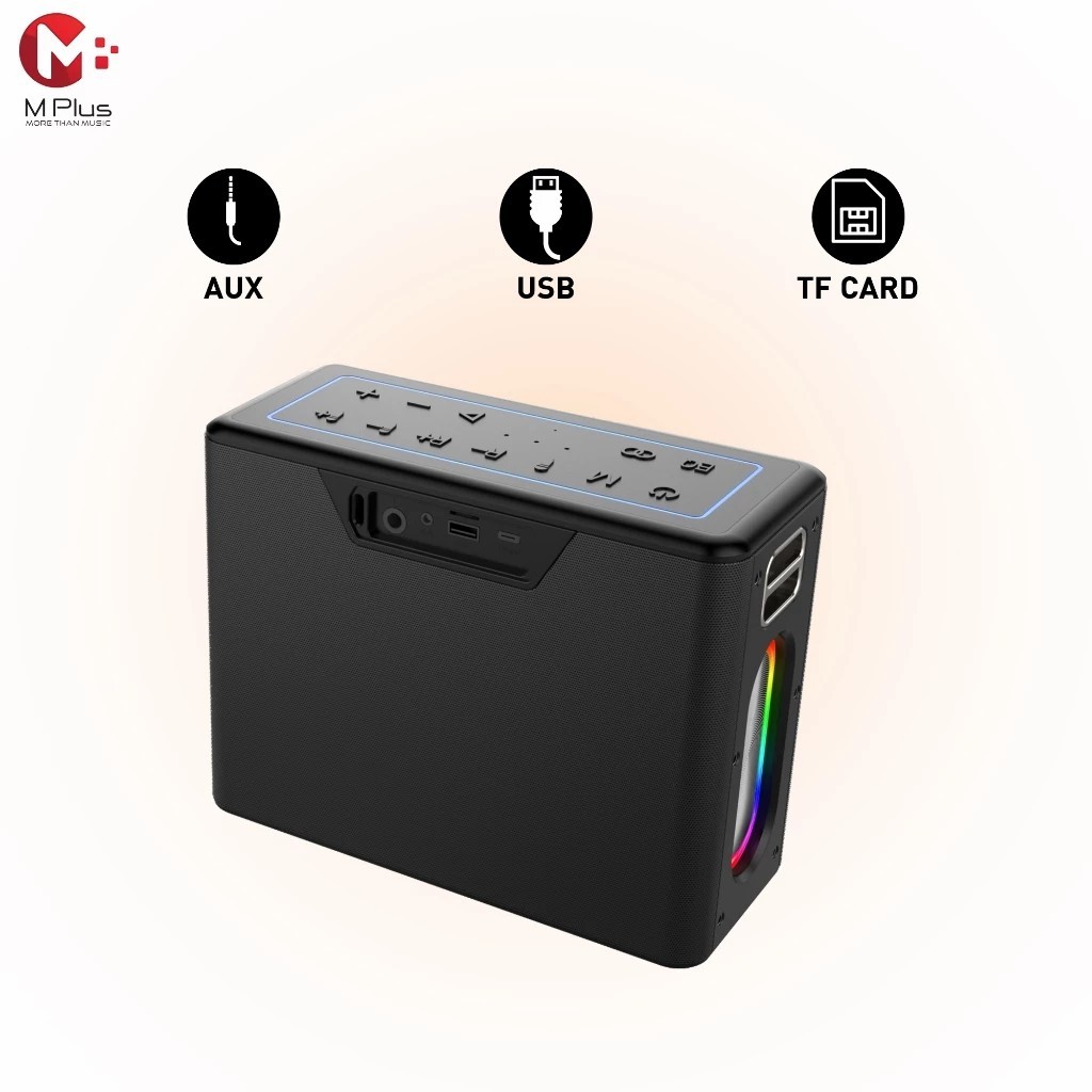 MPLUS M8 PRO ลำโพงบลูทูธ 120W ไฟ RGB ไมค์ลอย 2 ตัว แบต12000mAh กันน้ำ IPX5 ประกัน1ปี