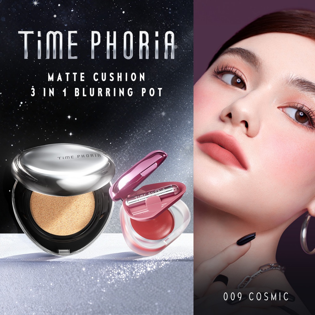 Time Phoria Set: 3 in 1 Blurring Pot | Timeless Lumina Matte Perfection Cushion บลัชออน+ลิปโคลน+อายแ