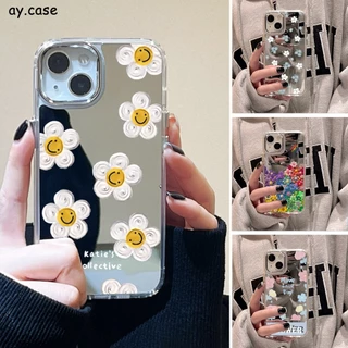 🚚COD🚚 Case เคส iPhone 11 13 16 15 14 12 17 Pro Max เคสไอโฟน11 16promax Case ลายดอกไม้ กรณีโทรศัพท์มือถือชุบกระจก