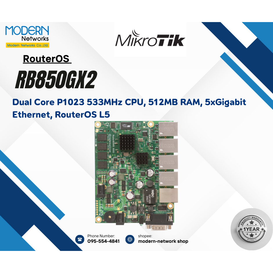 Mikrotik RB850Gx2 ส่งไว ⚡️ สินค้ารับประกัน 1 ปี ⚡️ ออกใบกำกับภาษีได้⚡️