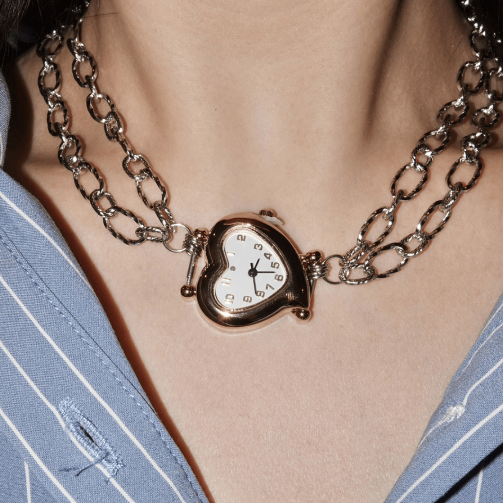 Beaming.bkk - Juliette Heart Watch Necklace (สินค้ามาพร้อมกล่องใส่เครื่องประดับ)