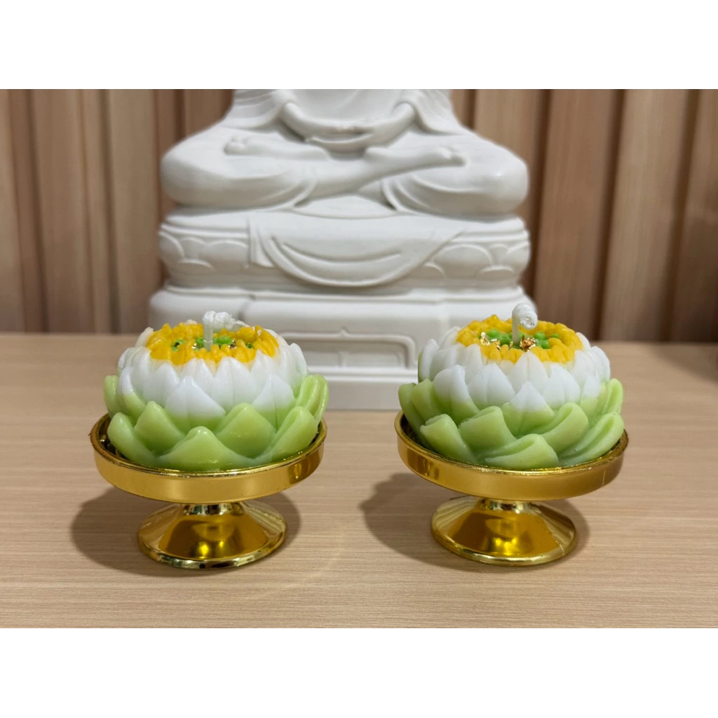 เทียนดอกบัว ส่งเร็วมากก คุ้มที่สุด❗️❗️ บูชาพระประดับเเผ่นทองจุดได้นาน3-5ชั่วโมง(สินค้าเป็นราคาต่อชิ้น)