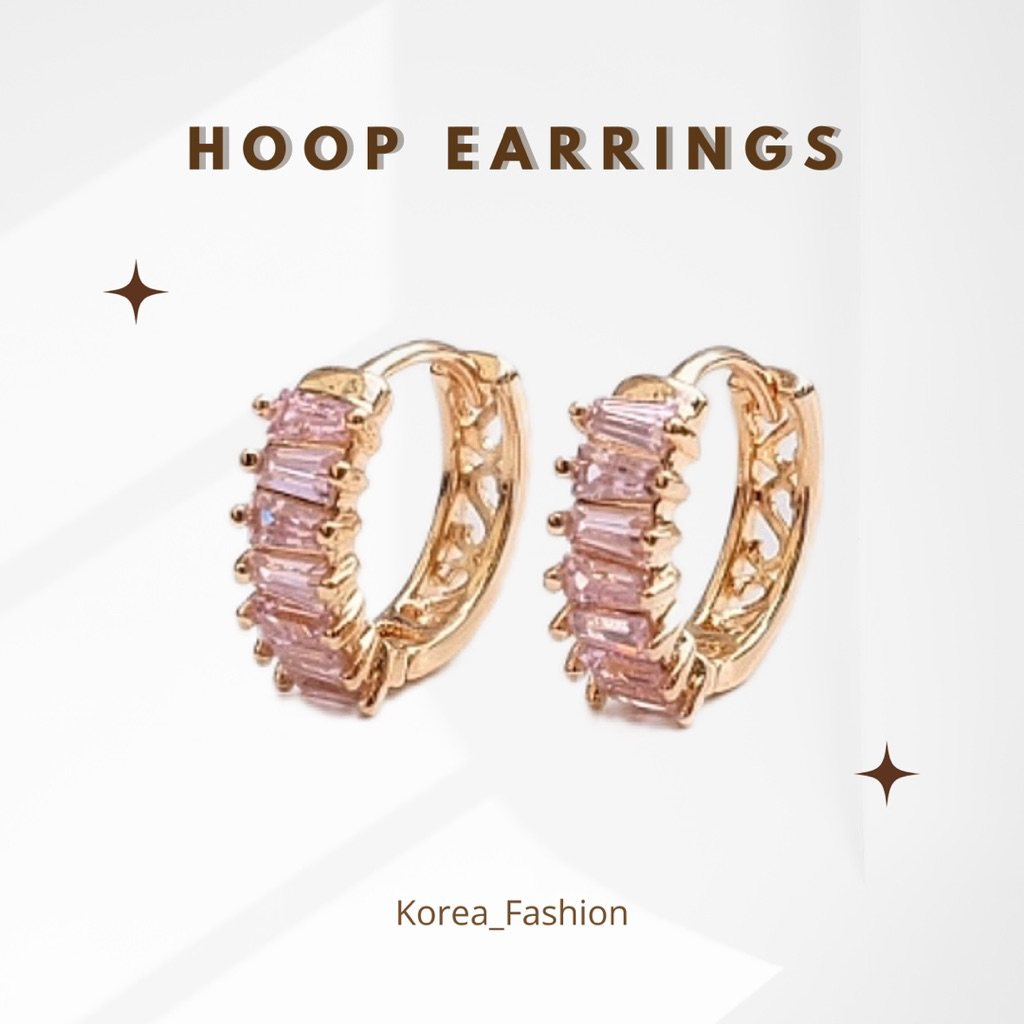 Crystal hoop earrings ต่างหูแบบห่วง