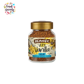 Beanies Decaf Very Vanilla Flavoured Instant Coffee 50g กาแฟสำเร็จรูป Beanies รสวานิลลาเข้มข้น ไม่มีคาเฟอีน 50 กรัม
