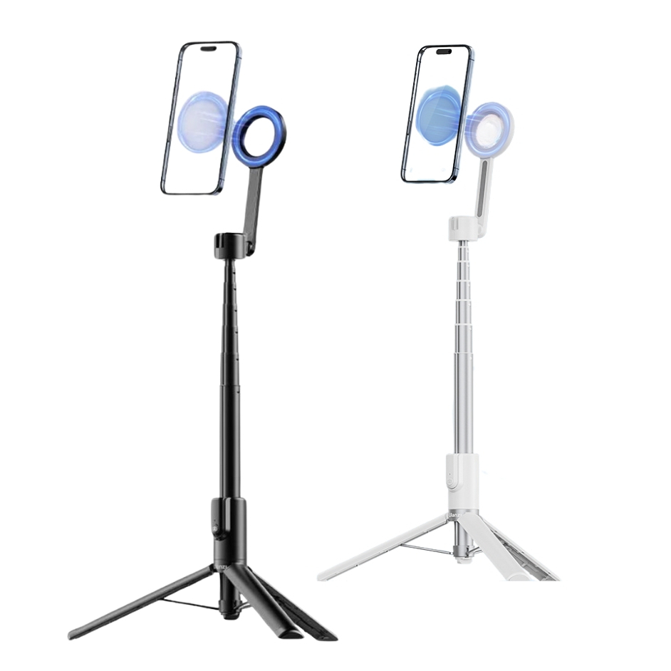 Ulanzi MG003 ไม้เซลฟี่แม่เหล็ก MagSafe พร้อมขาตั้งและรีโมท ปรับได้ 360° ขยายได้ 136.5ซม