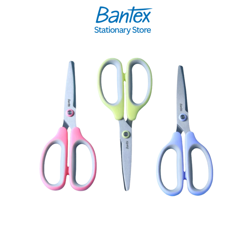 Bantex กรรไกร กรรไกรตัดกระดาษ มี2แบบ สุ่มสี ชมพู/เขียว/ฟ้า อุปกรณ์ตัด กรรไกรอเนกประสงค์ Scissor