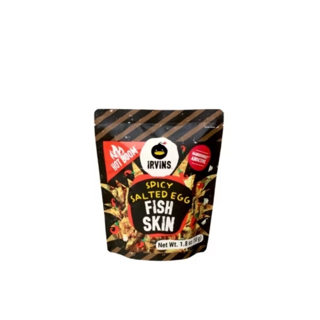 IRVINS Fish Skin Salted Egg Spicy เออร์วินส์ หนังปลาไข่เค็มรสเผ็ด 50-80g [VC]