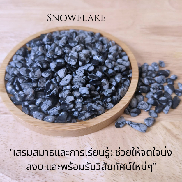 Snowflake Obsidian หินปกป้องพลังลบ ลายเกล็ดหิมะแท้ธรรมชาติ เสริมใจให้สงบ