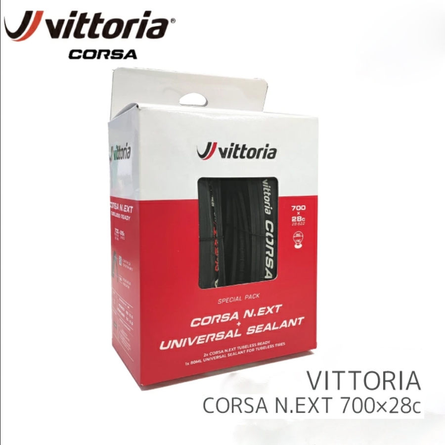 ยางนอก VITTORIA Corsa N.EXT TLR TWIN Pack + Vittoria​ Universal​ Tubeless​ Sealant​