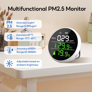 MeeGoo PM2.5 Detector เครื่องวัดฝุ่น หน้าจอแสดงผล HD พร้อมอุณหภูมิและความชื้น ความแม่นยําสูง PM2.5