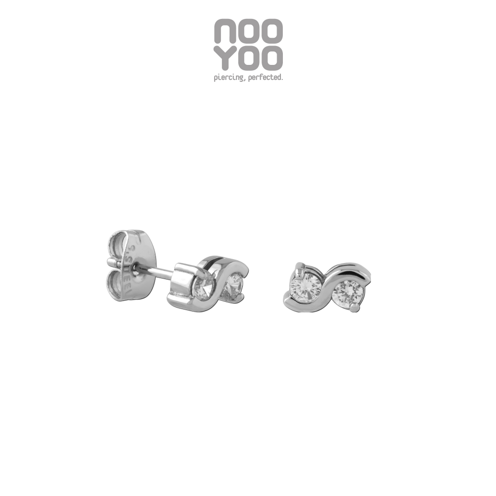 NooYoo ต่างหูสำหรับผิวแพ้ง่าย Forever Shine Surgical Steel