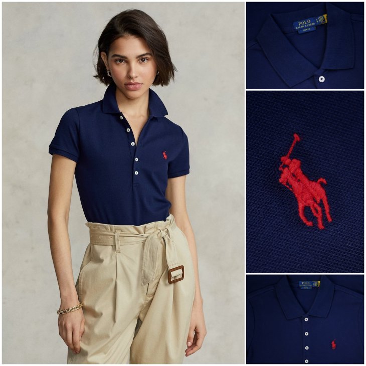 POLO RALPH LAUREN WOMEN SLIM FIT STRETCH POLO SHIRT #เสื้อโปโลผู้หญิง #ของแท้100%