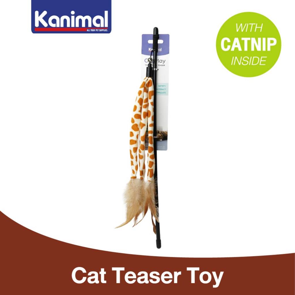 [92575] Kanimal Cat Teaser Toy ของเล่นแมว ไม้ล่อแมว รุ่นพันขน 3 แฉก (ยาวพิเศษ) สำหรับแมวทุกสายพันธุ์ ขนาด 48x37 ซม.