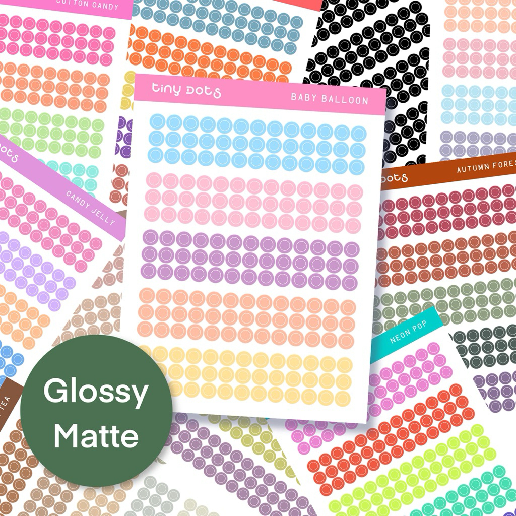 Tiny Dot Stickers (5 MM.) | สติ๊กเกอร์จุดเล็ก 5 มม. | สติ๊กเกอร์แพลนเนอร์ มินิมอล | Bullet Journal | Glossy / Matte
