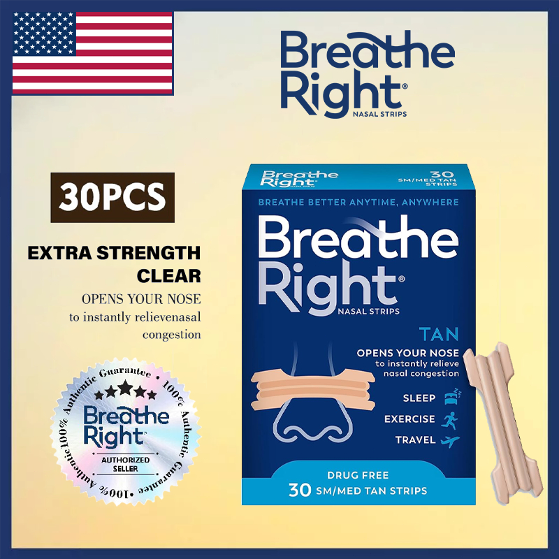 NEW Breathe Right แผ่นแปะจมูก ลดการนอนกรน หายใจติดขัด ขายดี #1 ในอเมริกา
