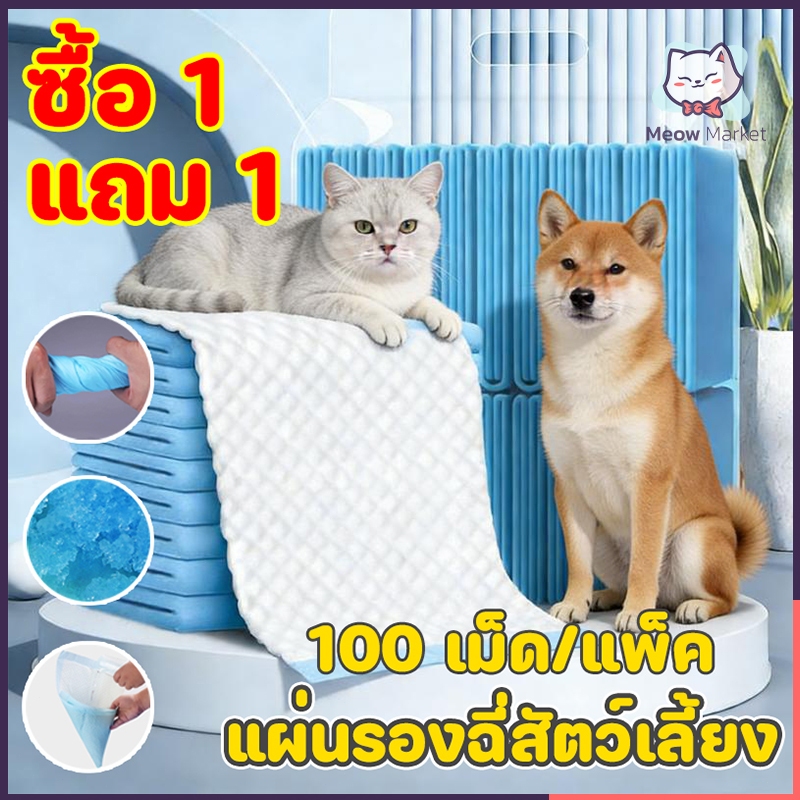 [ซื้อ 1 แถม 1] แผ่นรองปัสสาวะสัตว์เลี้ยง ดูดซับปัสสาวะเร็ว แผ่นรองปัสสาวะสุนัข แผ่นรองปัสสาวะแมว ของจำเป็นเมื่อเดินทาง