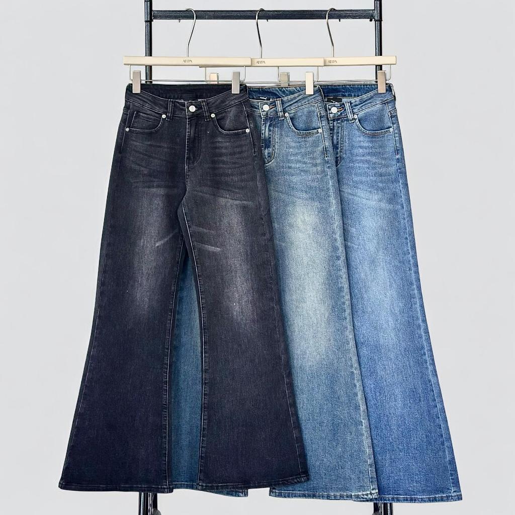 Atipashop - Deli Flare Jeans (#ATP28) กางเกงยีนส์ทรงขาม้า เอวต่ำ