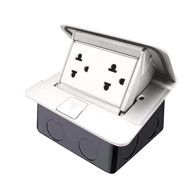 BTICINO-150630NA ชุดเต้ารับฝังพื้นอลูมิเนียม สีเทา