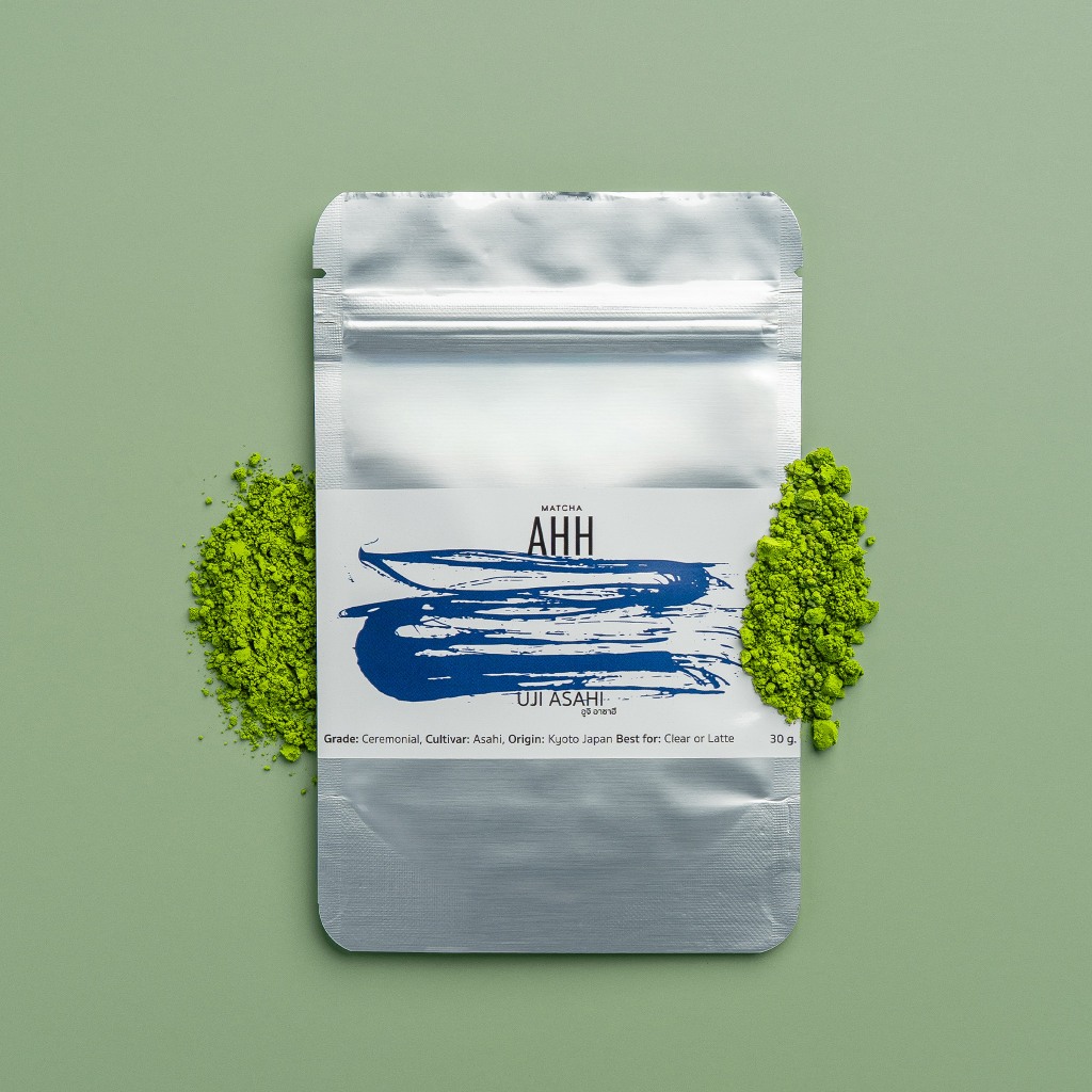 มัตจะ Uji Asahi 30g [Matcha AHH] ผงมัทฉะแท้ 100% สายพันธุ์ Asahi จาก อูจิ รสอูมามิ ครีมมี่ สาหร่ายเบ