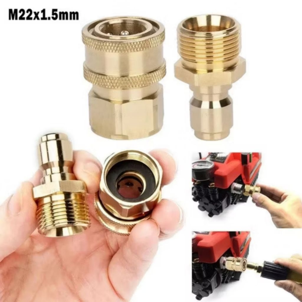 M22*1.5 คอปเปอร์หน้าปั้ม คอปเปอร์สำหรับเครื่องฉีดน้ำแรงดันสูง ข้อต่อทองเหลือง คอปเปอร์น้ำ