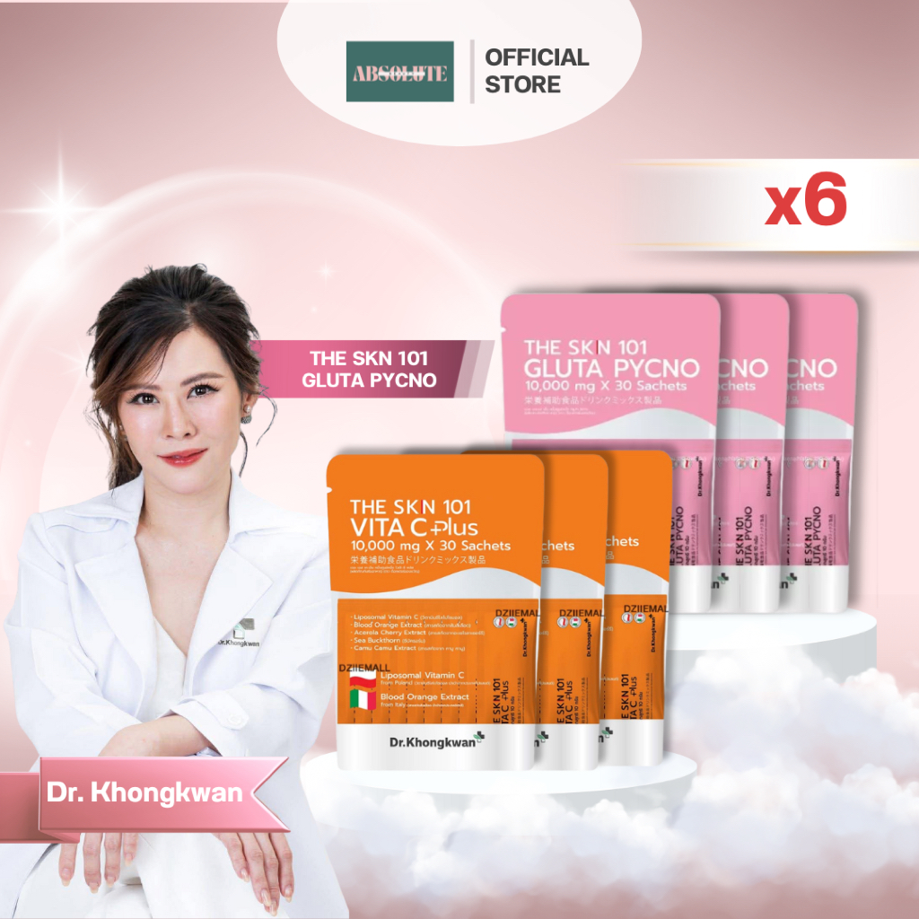 6 ห่อ The Skn 101 Vita C Plus + Gluta Pycno ดร.ของขวัญ