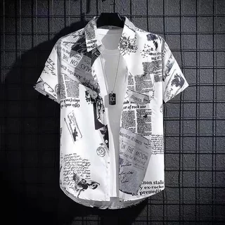 เสื้อเชิ้ตฮาวายผู้ชายพิมพ์ลายฮาวายเสื้อวันสงกราส์เสื้อเชิ้ตฮาวายสไตล์เกาหลีเนื้อผ้านุ่มสบายระบายอากาศได้ดี