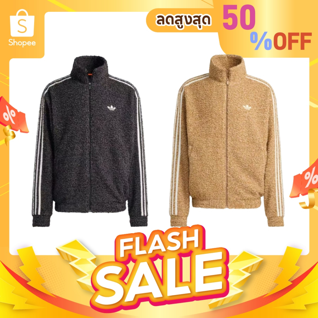 🐾ของแท้100%💖 Adidas Originals TRACKTOP Long-Sleeved Jacket ปกคอตั้งมีโลโก้ เสื้อแจ็คเก็ตแขนยาว