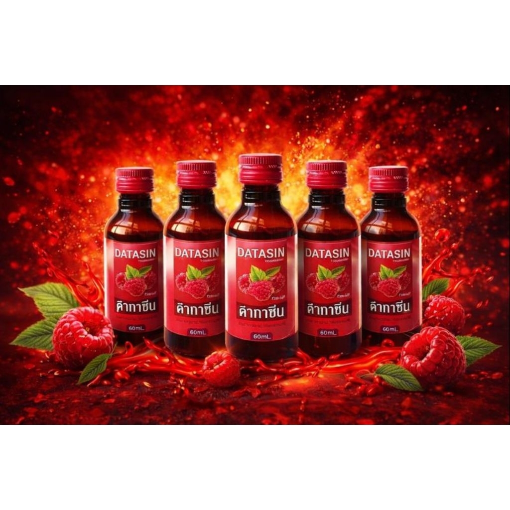 ฝาแดง ของแท้⭐ 3ขวด DATASIN น้ำหวาน กลิ่นราสเบอรี่