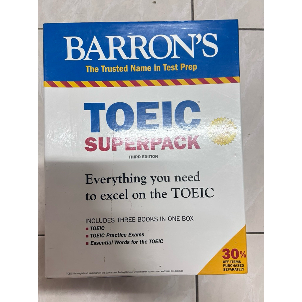 barron’s Toeic superpack สภาพ 80% ไม่มีเขียน cd ครบ