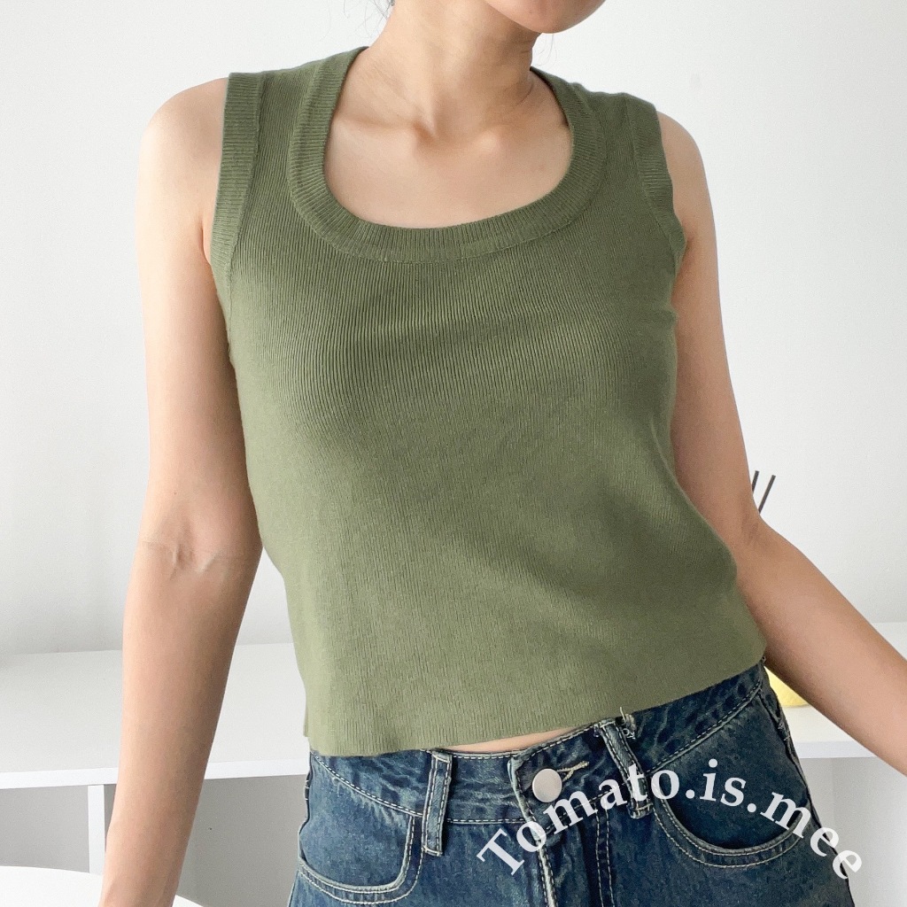 เสื้อกล้ามไหมพรมแขนกุด คอยู ทรงสวย ผ้าเนื้อนิ่ม ใส่สบายเว่อร์ สีเอิร์ธโทน มินิมอล พร้อมส่ง 9 สี !!! (104950) ราคา ถูกที่สุด ดีลบีเคเค แกลเลอรีภาพที่ 8